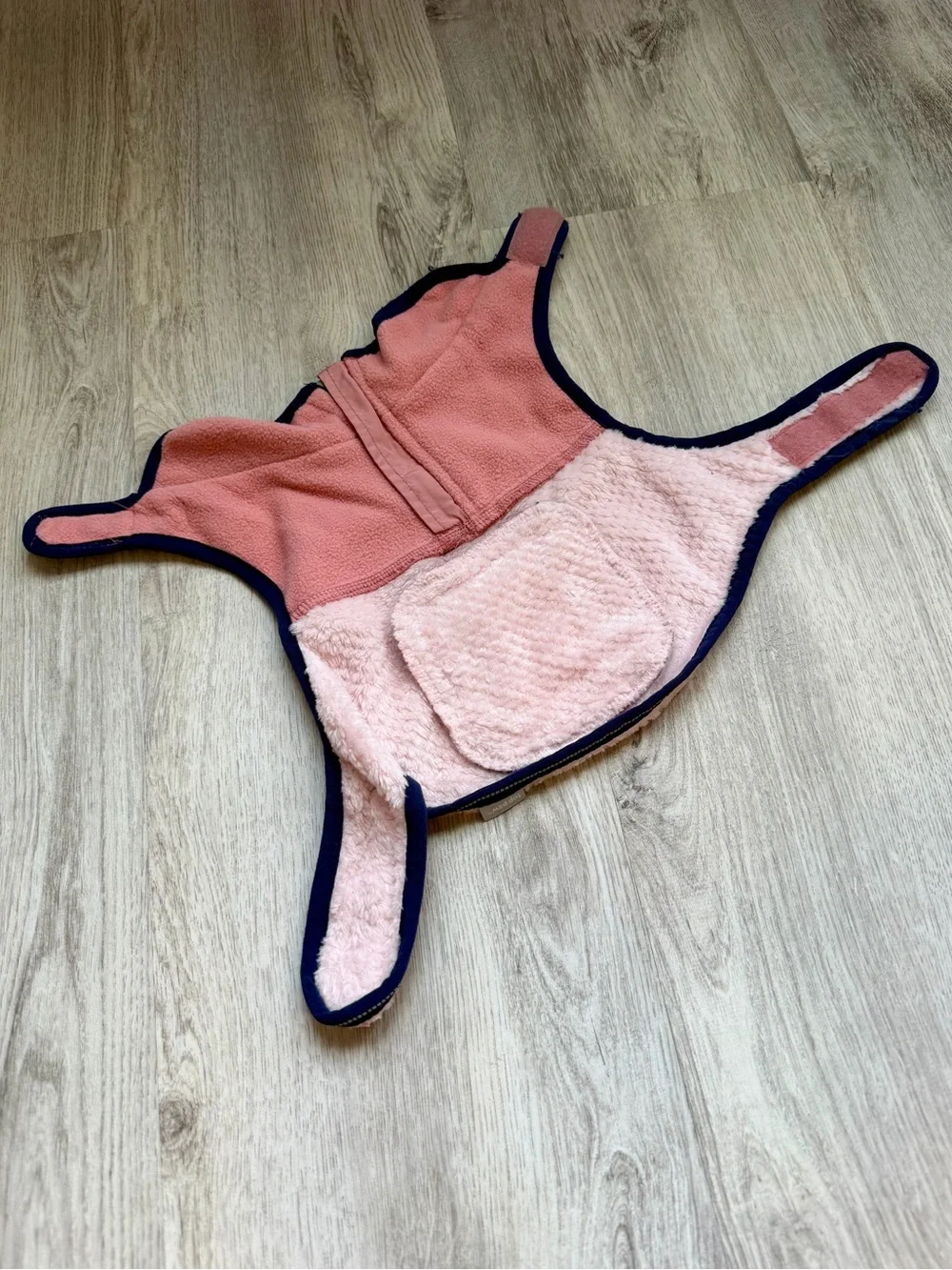 Pink Sherpa & Nylon Zip Vest for Pets/Small Puppy Dogs - size Small